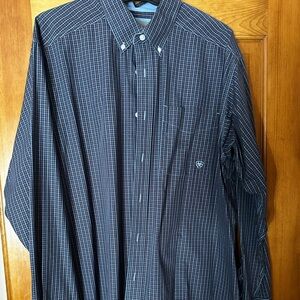 Ariat Men's Blue Wrinkle Free Checkered Shirt XL